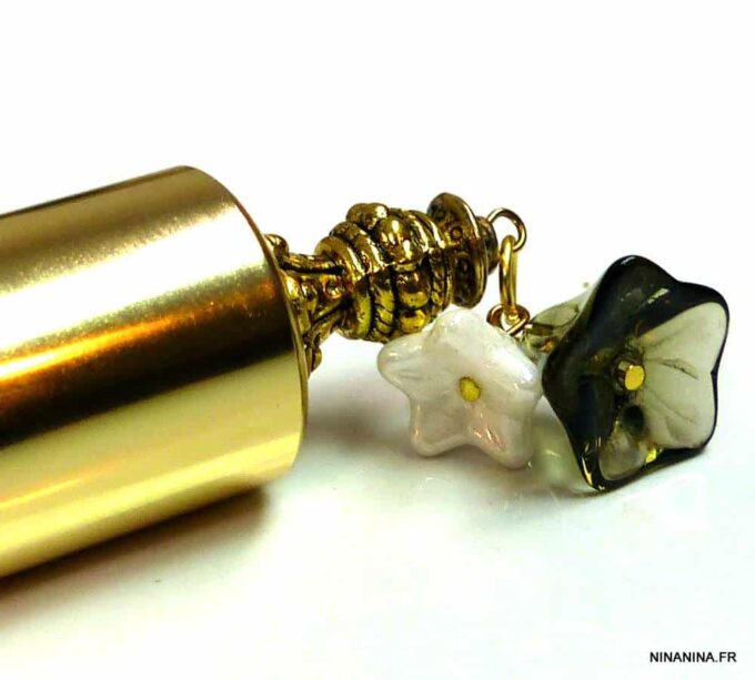 N303teri vaporisateur de sac verre et métal doré