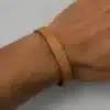 N3057b Bracelet homme personnalisé prénom cuir et fermoir Acier inoxydable - Bijoux Bracelets hommes en ligne Ninanina