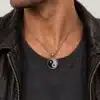 N3068 Collier homme pendentif yin yang Acier inoxydable - Bijoux colliers hommes en ligne Ninanina