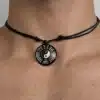 N3072 Collier homme pendentif yin yang cordon coton ciré - Bijoux colliers hommes en ligne Ninanina