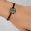 N3074 Bracelet gri-gri femme Argent 925 massif et coton perlé - Bijoux bracelets femmes en ligne Ninanina