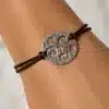 N3074a Bracelet gri-gri femme Argent 925 massif et coton perlé - Bijoux bracelets femmes en ligne Ninanina
