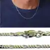 N3160a Chaine Argent Homme Fine Maille Figaro 2,5mm - Bijoux Colliers en ligne Ninanina
