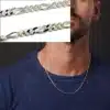 N3160b Chaine Argent Homme Fine Maille Figaro 2,5mm - Bijoux Colliers en ligne Ninanina