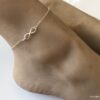 N3196 Chaine de cheville infini pour femme Argent 925 massif - Bijoux de pied en ligne Ninanina