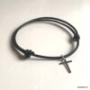 N3202a Bracelet cordon croix homme Argent 925 massif - Bijoux Bracelets en ligne Ninanina