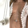 N3262 collier long sautoir boule plaqué argent - Bijoux Colliers en ligne Ninanina