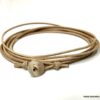 N3277 Bracelet cuir femme plusieurs tours bouton Argent - Bijoux Bracelets en ligne Ninanina