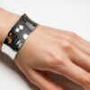 N3278b Bracelet Manchette Large Unisexe en Argent Plaqué – Bijou Élégant 22 mm - Bijoux Bracelets manchettes homme et femme en ligne Ninanina