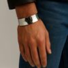 N3278e Bracelet Manchette Large Unisexe en Argent Plaqué – Bijou Élégant 22 mm - Bijoux Bracelets manchettes homme et femme en ligne Ninanina