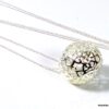 N3282terf collier long sautoir boule plaqué argent