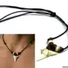 N3303c Collier homme cordon pendentif dent de requin véritable - Bijoux colliers hommes en ligne Ninanina