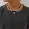 N3331 Collier pendentif dent de requin enfant cordon réglable - Bijoux colliers enfants en ligne Ninanina