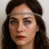 N3332 Headband Femme Petites Fleurs à Pétales En Métal Argenté - Accessoires de coiffure femmes en ligne Ninanina
