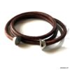 N3335f Bracelet cuir 3 tours homme boule Acier Inoxydable - Bijoux Bracelets en ligne Ninanina