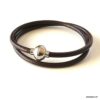 N3336 Bracelet cuir double tour fermoir Acier inoxydable aimanté - Bijoux Bracelets en ligne Ninanina