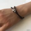 N3336g Bracelet cuir double tour fermoir Acier inoxydable aimanté - Bijoux Bracelets en ligne Ninanina