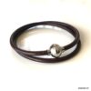 N3336h Bracelet cuir double tour fermoir Acier inoxydable aimanté - Bijoux Bracelets en ligne Ninanina