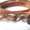 N3341 Bracelet infini femme personnalisé Argent 925 cordon cuir - Bijoux Bracelets femmes en ligne Ninanina