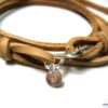 N3341d Bracelet infini femme personnalisé Argent 925 cordon cuir - Bijoux Bracelets femmes en ligne Ninanina