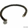 N3347c Bracelet marron homme ou femme fermoir Acier argent rondelles bois de coco - Bijoux Bracelets en ligne Ninanina