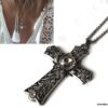 N3350g Sautoir croix fantaisie - Collier de dos long pendentif croix - Bijoux Colliers de dos en ligne Ninanina