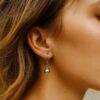 N3356 Boucles d’oreilles boules en argent 925 massif – Dormeuses artisanales pour femme - Bijoux d'oreille en ligne Ninanina