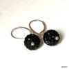 N3365a Boucles d'oreilles dormeuses Argent 925 boules cristal noir - Bijoux Boule d'oreille femme en ligne Ninanina