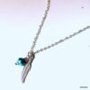 N3392a Chaine de taille pendentif plume Argent et turquoise - Bijoux de corps femmes en ligne Ninanina