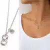 N3401 Collier personnalisé femme infini argent gravé lettre - Bijoux colliers femmes en ligne Ninanina