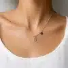 N3401a Collier personnalisé femme infini argent gravé lettre - Bijoux colliers femmes en ligne Ninanina