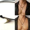 N3411 Collier homme cordon cuir dent de requin argent massif – Bijoux Colliers Tribals en ligne Ninanina