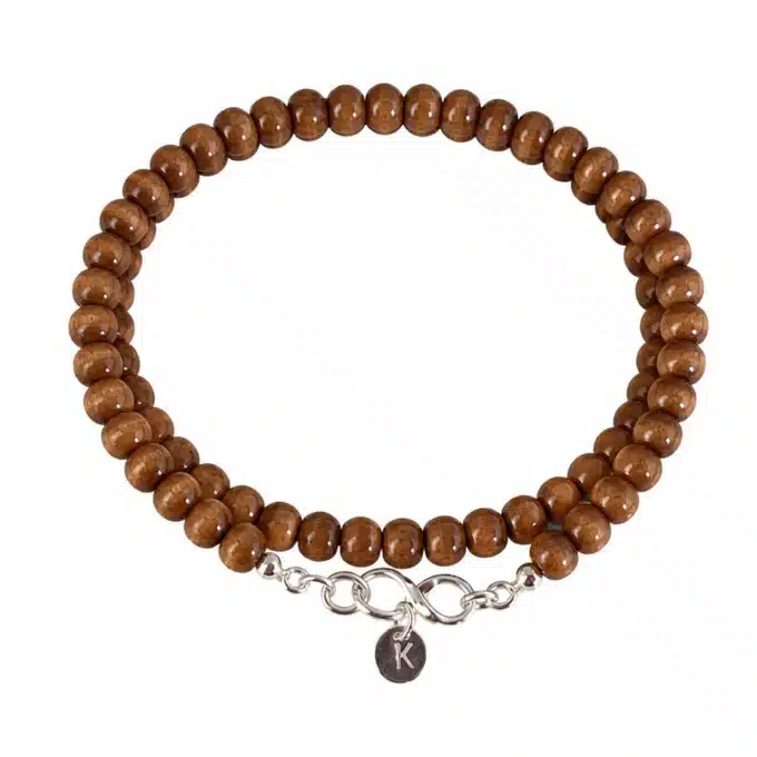 N3417e Bracelet Argent Infini Personnalisé Homme Lettre Perles Bois – Bijoux Bracelets hommes en ligne Ninanina