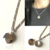 N3418 Collier photo homme pendentif rond Argent plaqué - Bijoux Colliers porte photo en ligne Ninanina