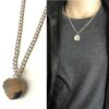 N3418f Collier photo homme pendentif rond Argent plaqué - Bijoux Colliers porte photo en ligne Ninanina