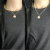 N3418i Collier photo homme pendentif rond Argent plaqué - Bijoux Colliers porte photo en ligne Ninanina