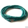 N3439a Bracelet heishi bleu turquoise et acier 3 tours - Bijoux Bracelets en ligne Ninanina