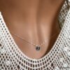 N3451a Chaine de taille Swarovski papillon bleu et Argent 925 pour femme - Bijoux Chaines en ligne Ninanina