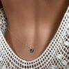 N3451c Chaine de taille Swarovski papillon bleu et Argent 925 pour femme - Bijoux Chaines en ligne Ninanina