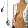 N3470 Collier chaine sautoir goutte argent massif 925
