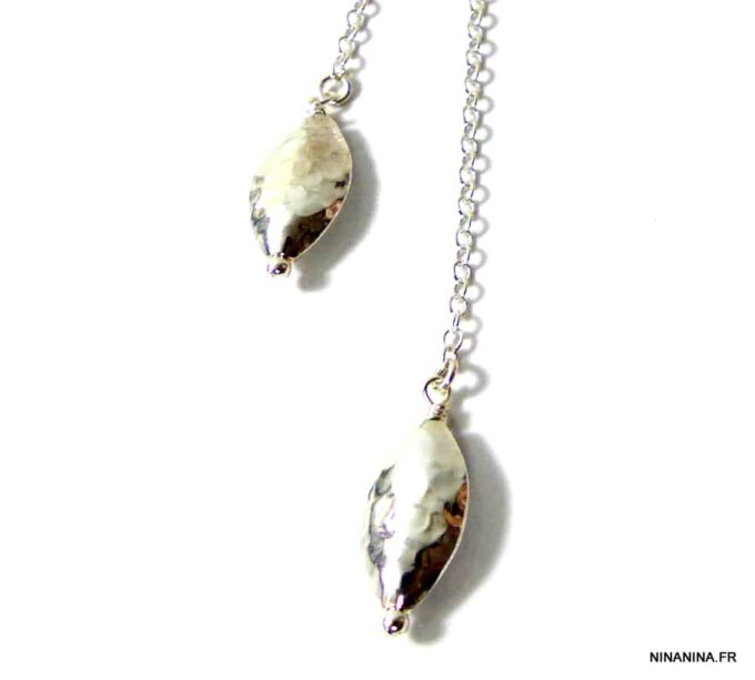 N3470tera collier long sautoir argent massif