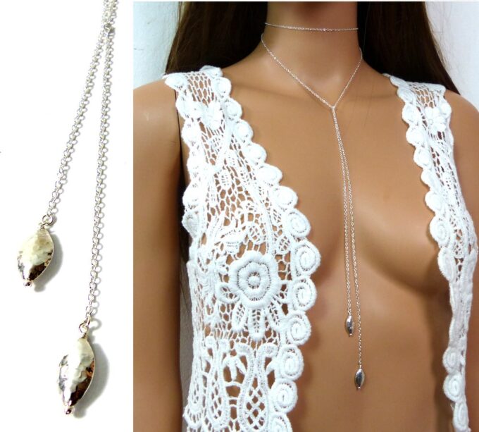 N3470terk collier long sautoir argent massif