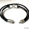 N3487d Bracelet cuir infini femme ou homme Acier argent - Bijoux Bracelets en ligne Ninanina