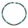 N3501d Collier homme perle bois ethnique marron et bleu turquoise artisanal – Bijoux Colliers hommes en ligen Ninanina