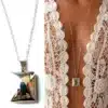 N3506B Sautoir porte photo pendentif carré Argent - Collier long - Bijoux colliers femmes en ligne Ninanina