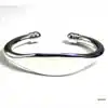 N3508a Bracelet Jonc Argent plaqué 2 boules Homme ouvert réglable - Bijoux bracelets hommes en ligne Ninanina
