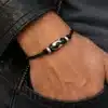 N3525 image identique avec peau homme realiste + tee shirt et blouson cuir - Bijoux bracelets homme en ligne Ninanina
