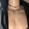 N3569c Collier cordon Cuir homme ajustable perle bois carrée - Bijoux Colliers en ligne Ninanina