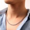 N3575c Chaine figaro homme Acier inoxydable argent 50 cm - Bijoux Colliers Hommes en ligne Ninanina