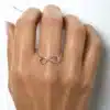 N3589 Bague signe infini sur chainette argent 925 - Bijoux bagues femmes en ligne Ninanina